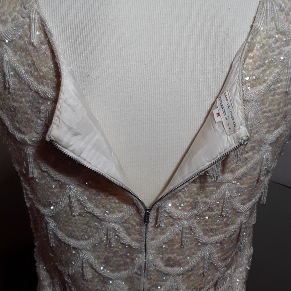 Vintage cream blouse with beading and tassels - Picture 5 of 8